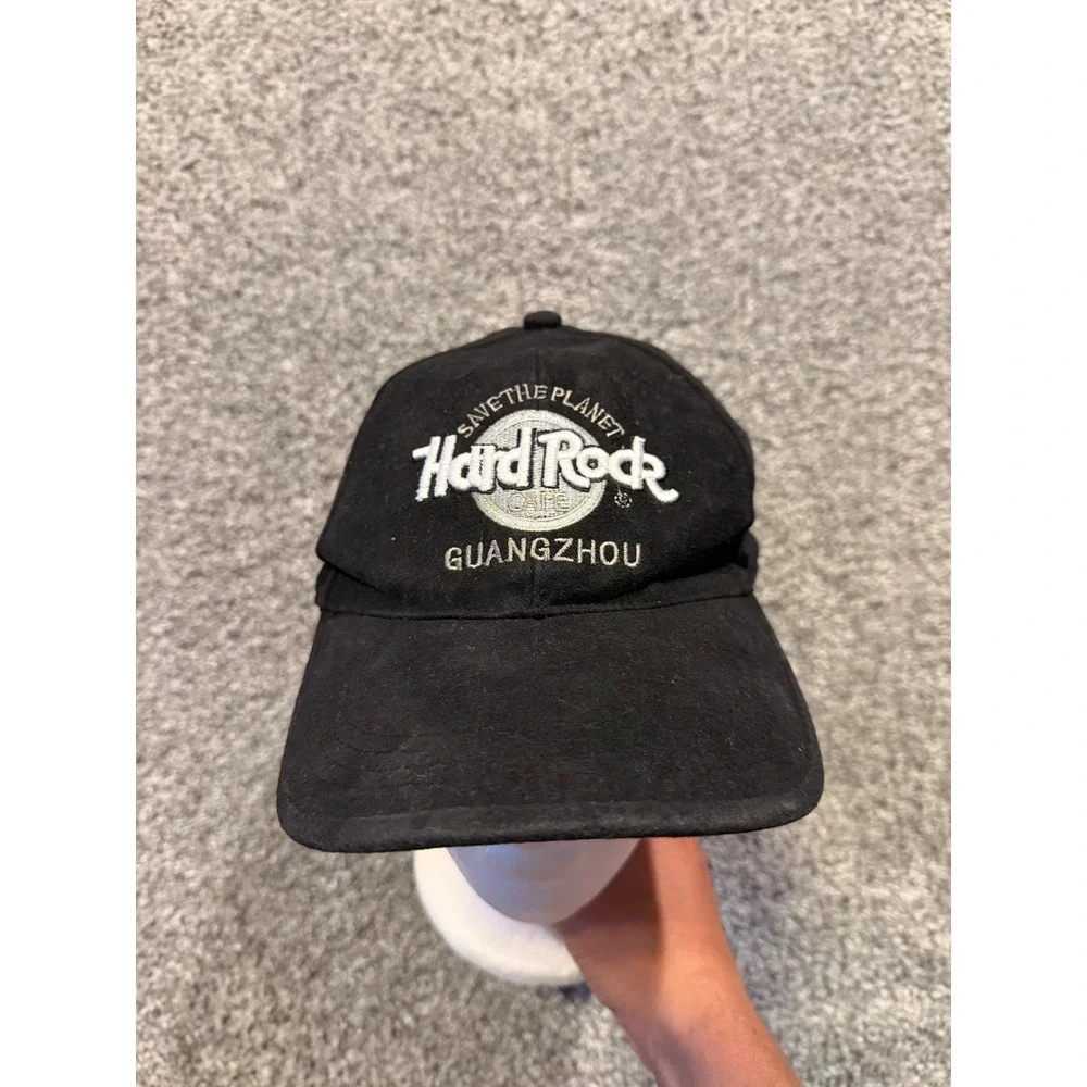 Hard Rock Cafe Hat Mens OS Black Guangzhou Save The Planet Baseball Cap Logo